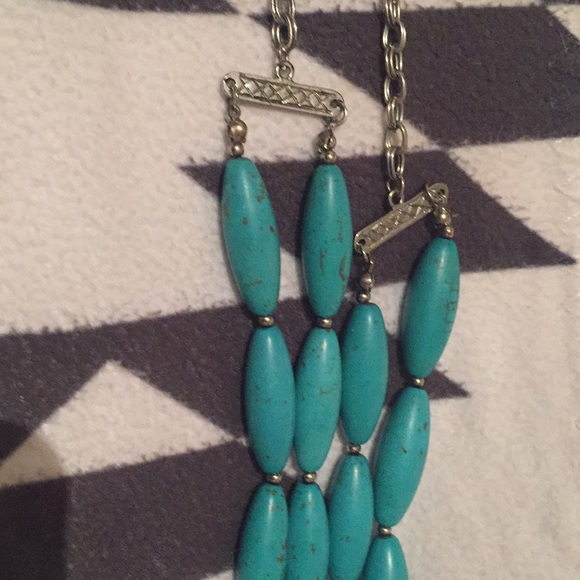 Long turquoise silver necklace - Picture 5 of 5